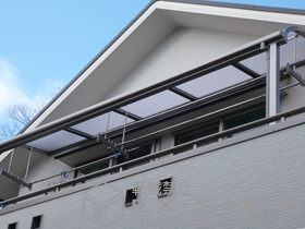 のバルコニー・ベランダ屋根 ライザーテラスII R型 屋根タイプ 単体 積雪〜20cm対応 施工例