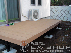 のウッドデッキ リウッドデッキ200 単体 ＋リウッドステップ5型 Hタイプ（2段） 施工例