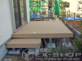 のウッドデッキ リウッドデッキ 200 単体 +独立式　リウッドステップ 2型 施工例