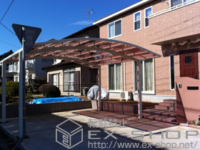 のカーポート レイナツインポート 積雪〜20cm対応＋収納式物干しセット2型 2本入 施工例