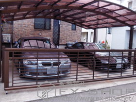 のカーゲート エクスラインアップゲート ワイド 1型 電動式 施工例