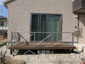 のウッドデッキ リウッドデッキ 200 単体＋シンプルモダンデッキフェンス3型<斜格子タイプ> 施工例