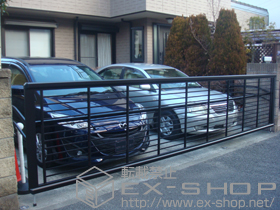 のカーゲート エクスラインアップゲート ワイド 1型 電動式 施工例