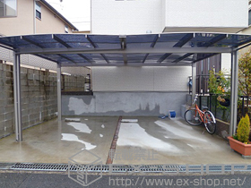 のカーポート エックスルーフ ワイド 積雪〜30cm対応+アルミ形材用タッチペン(LYZ06) 施工例