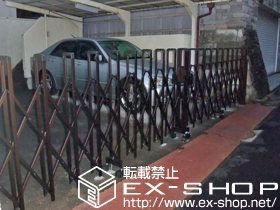 のカーゲート トリップゲート PB型 ノンレール 両開き 60W 施工例