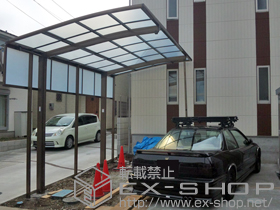 のカーポート カーブポートシグマIII 耐風圧強度仕様 積雪〜30cm対応+サイドパネル　1段仕様 施工例