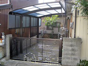 のカーポート レイナポート 積雪〜20cm対応＋レイナポート?サイドパネル＋着脱式サポート 施工例