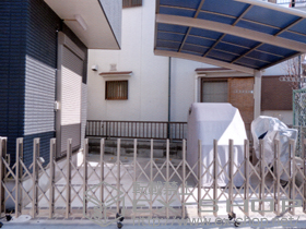 のカーゲート アルシャインII M型 Aタイプ 片開き ノンレール 施工例