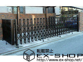 のカーゲート トリップゲート ガレリアM ノンレール 角地用 片開き 施工例