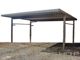 のカーポート テリオスポートIII 1500 2台用 角柱仕様 積雪〜50cm対応+柱付け物干し　標準　2本入 施工例