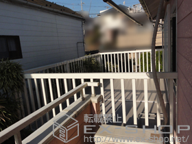 のバルコニー バルコニー BY-X型 幅広格子 連棟 柱建て式 +水平式物干し 3本 施工例