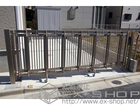 のカーゲート シャレオ伸縮2型 ノンレール 片開き 施工例