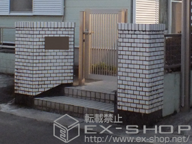 の門扉 エクスライン門扉13型 片開き 門柱仕様 施工例