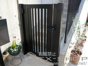 の門扉 エクスライン門扉14型 片開き 門柱使用 施工例