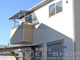 のバルコニー・ベランダ屋根 ライザーテラスII F型 屋根タイプ 単体 積雪〜20cm対応＋吊り下げ式物干し 標準 2本入 施工例