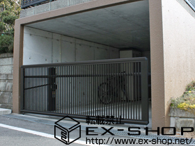 のカーゲート エクスラインアップゲート 2型 電動式 施工例