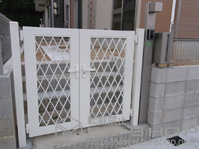 の門扉 プリレオ R8型 両開き 柱使用 施工例