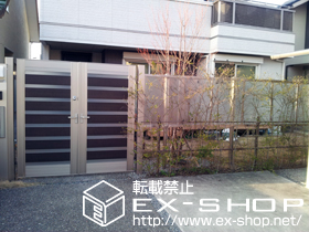 の門扉 エルネクス門扉 M-YS型 両開き 105角門柱仕様 施工例