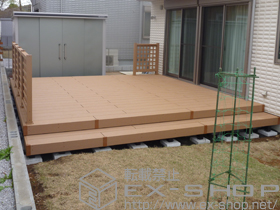 のウッドデッキ リウッドデッキ 200 単体+段床セット 両側面タイプ 1段 施工例