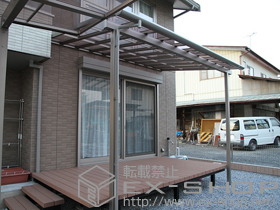 のテラス屋根 パワーアルファ F型 テラスタイプ 単体 積雪〜30ｃｍ対応 施工例