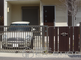 の門扉 ライフモダンII SA型 両開き 施工例