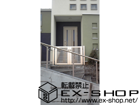 の門扉 エクスライン門扉3型 両開き 門柱使用 施工例