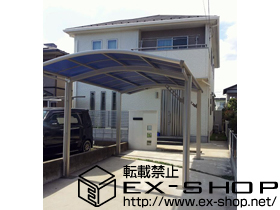 のカーポート レイナワンポート 積雪〜20cm対応＋収納式物干しセット2型 2本入 施工例