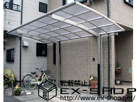 のカーポート レイナポート 積雪〜20cm対応＋着脱式サポート ハイルーフ用1本入 施工例