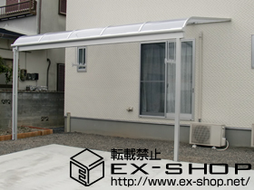 のテラス屋根 ライザーテラスII R型 テラスタイプ 単体 積雪〜20cm対応＋吊り下げ物干し 標準 2本入 施工例