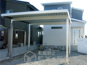 のカーポート ジーポートneo 積雪100cmＡタイプ 2台用 4本柱 角柱仕様 施工例