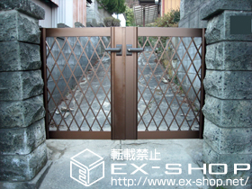 の門扉 エクスライン門扉4型 両開き 施工例