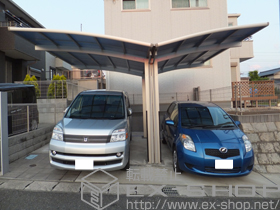 のカーポート レイナポート Y合掌 積雪〜20cm対応+柱カバー（小） 施工例