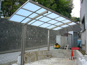 のサイクルポート・駐輪場 カーブポートシグマIII ミニ 積雪〜20cm対応+着脱式サポート(補助柱) 施工例