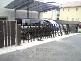 のカーゲート アルピタLS 両開き親子タイプ ノンレール 施工例