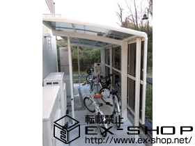 のサイクルポート・駐輪場 カーブポートシグマIII ミニ 積雪〜30cm対応＋カーブポートシグマIII サイドパネル 施工例