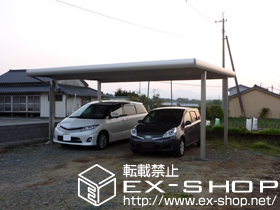 のカーポート レオンポートneo 2台用 【DX鼻隠し】 角柱仕様 4本柱 積雪〜50cm対応 施工例