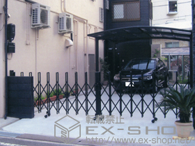 のカーゲート トリップゲート PB型 ノンレール 両開き　54W 施工例