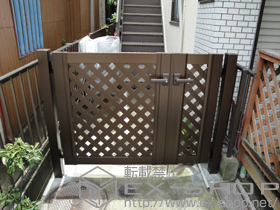 の門扉 エクスライン門扉11型 両開き親子 門柱仕様 施工例