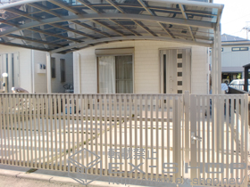 のカーゲート ワイドオーバードアS4型 電動式 ＜2モーター仕様＞＋開戸セット 施工例