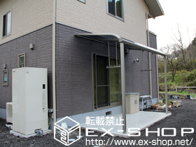 のテラス屋根 プレシオステラス R型 テラスタイプ 単体 積雪〜20cm対応＋屋根ふき材補強部品＋吊り下げ物干し 標準 2本入 施工例