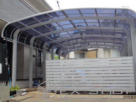 のカーポート テールポートシグマIII 1500 ワイド 縦連棟 積雪〜50cm対応 施工例