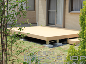 のウッドデッキ リウッドデッキ 200 単体+独立式リウッドステップ 施工例