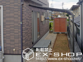 のテラス屋根 ライザーテラスII R型 テラスタイプ 単体 積雪〜20cm対応＋ 吊り下げ物干し 施工例