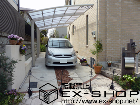 のカーポート レイナポート 延長 積雪〜20cm対応＋鋳物飾りA型＋枯葉よけネット＜57用+ハーフ用＞ 施工例