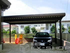 のカーポート ジーポートneo 2台用 Aタイプ 丸柱仕様 DX鼻隠し 積雪〜100cm対応 施工例