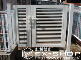 の門扉 プリレオ R1型 両開き親子 柱使用 施工例