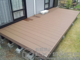 のウッドデッキ リウッドデッキ200 連棟+独立式リウッドステップ 施工例