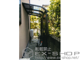 のテラス屋根 プレシオステラス R型 テラスタイプ 単体 積雪〜20cm対応+プレシオステラス 前面パネル 1段用 施工例