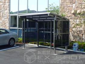 のサイクルポート・駐輪場 カーブパークシグマIII パネル3面囲い 積雪〜20cm対応 施工例