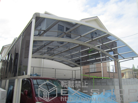 のカーポート レイナツインポート　積雪〜20?対応+レイナツインポート サイドパネル51-10H 施工例